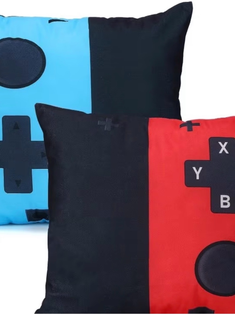 Gaming Controller Decorative Pillow Case Only Set - Red & Blue!